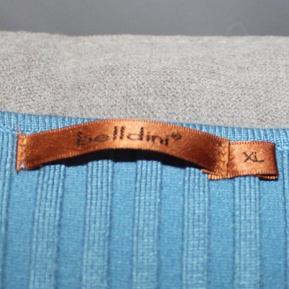 Belldini Ribbed Knit Sleeveless Teal Blue Sweater Top XL - Picture 5 of 8
